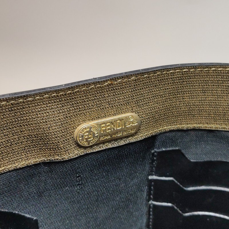 Fendi牛皮拼色雙F圓標logo單肩包斜挎包-8