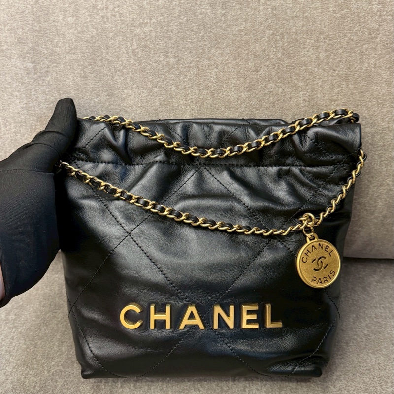 香奈兒22bag mini黑金-3