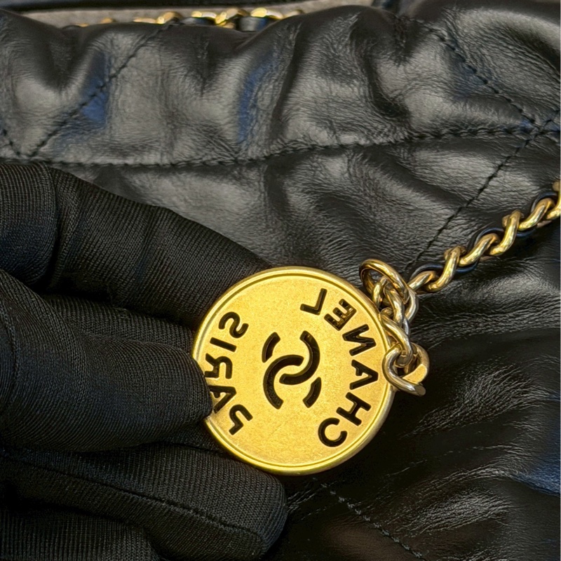 香奈兒22bag mini黑金-5