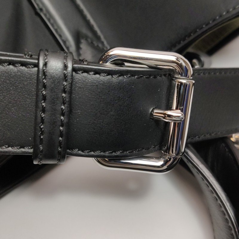 Fendi牛皮尼龍布拼色字母Logo斜挎包單肩包-11