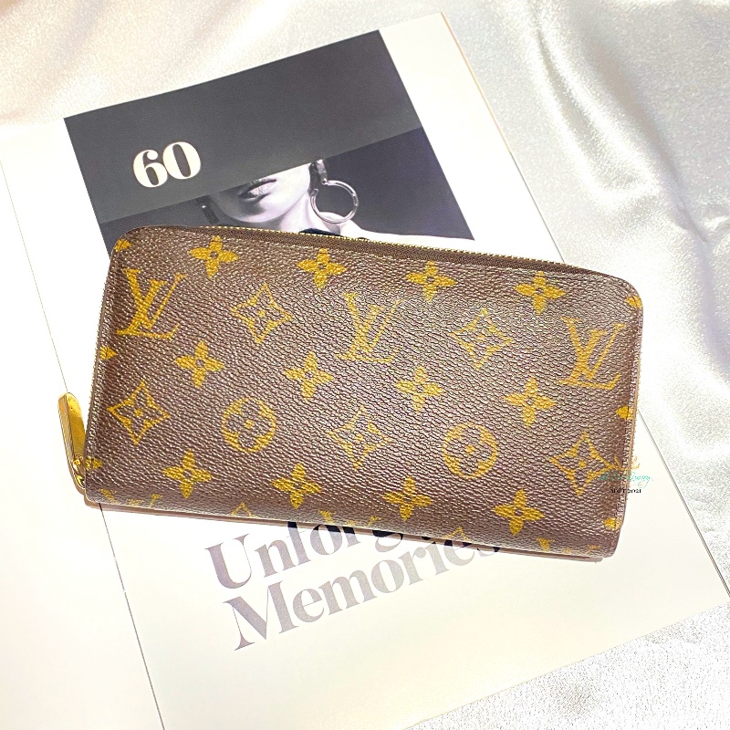 LV 咖啡老花 字紋 八卡 零錢袋 ㄇ式 拉鍊長夾-0