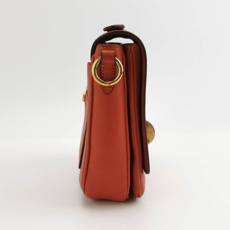 Miu Miu羊皮拼色金属旋扣斜挎包-2