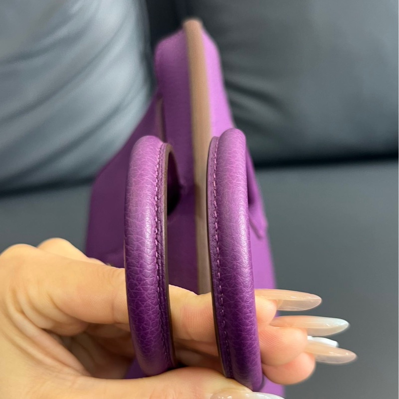 Hermès愛馬仕Birkin25 海葵紫金扣 Togo皮 框R刻 連鎖具-5