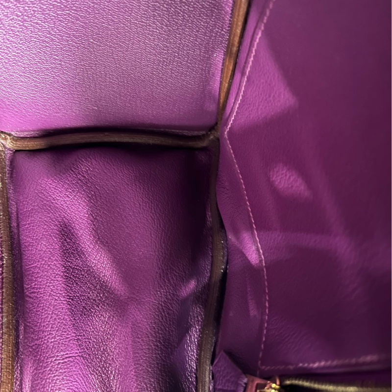 Hermès愛馬仕Birkin25 海葵紫金扣 Togo皮 框R刻 連鎖具-6