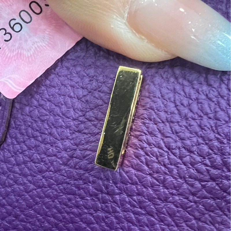 Hermès愛馬仕Birkin25 海葵紫金扣 Togo皮 框R刻 連鎖具-12