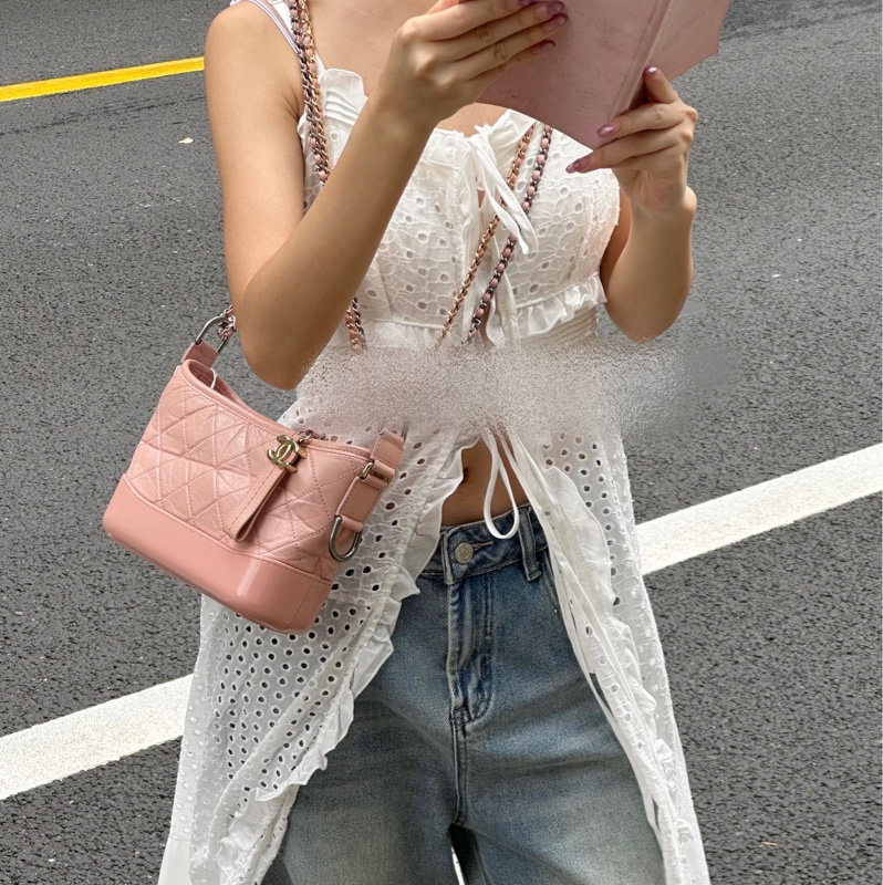 【96新 ✨ 全網最低價！】 Chanel 香奈兒 櫻粉色 流浪包 小號 牛皮鏈條包 斜挎包（下單前先詢問庫存❗️）-1