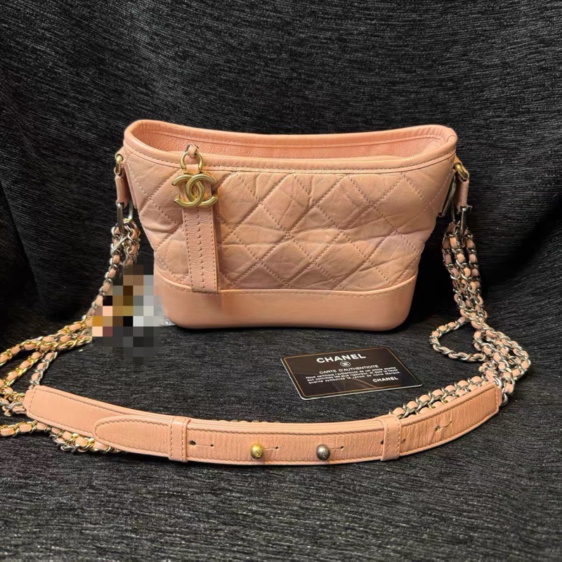 【96新 ✨ 全網最低價！】 Chanel 香奈兒 櫻粉色 流浪包 小號 牛皮鏈條包 斜挎包（下單前先詢問庫存❗️）-3