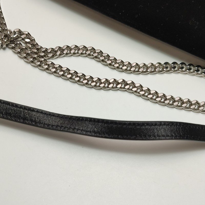 Saint Laurent Kate凱特包小號羊皮絨布鑽扣YSL標誌斜挎包單肩包-14