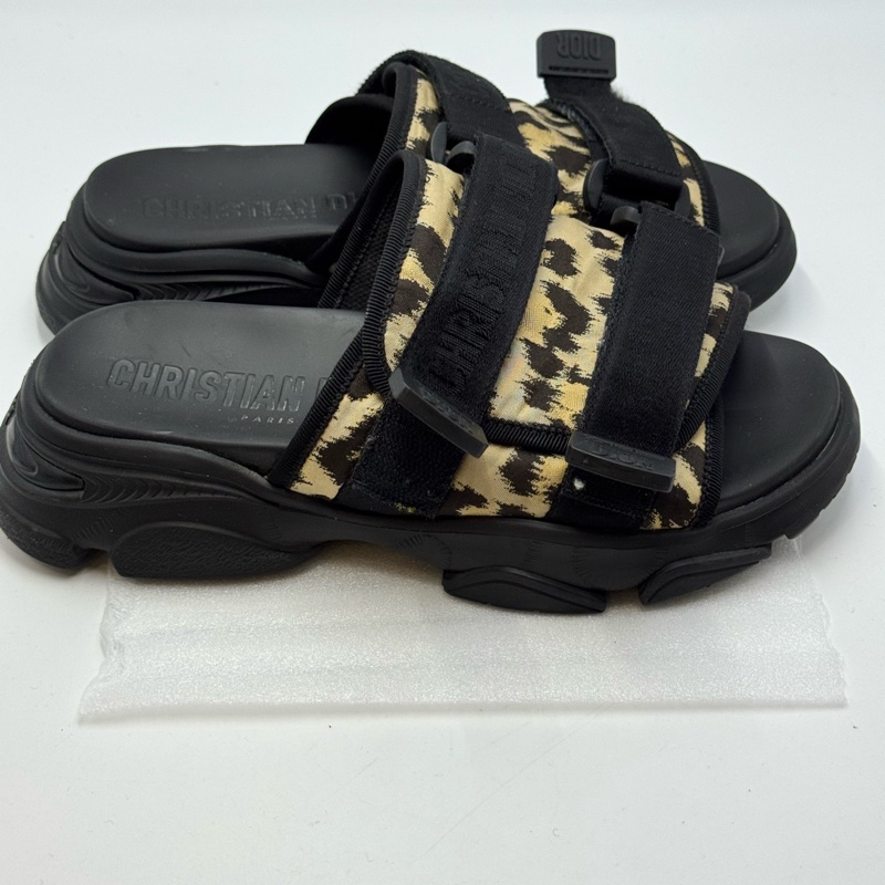 迪奧/Dior 豹紋涼拖 37碼 無附件-0