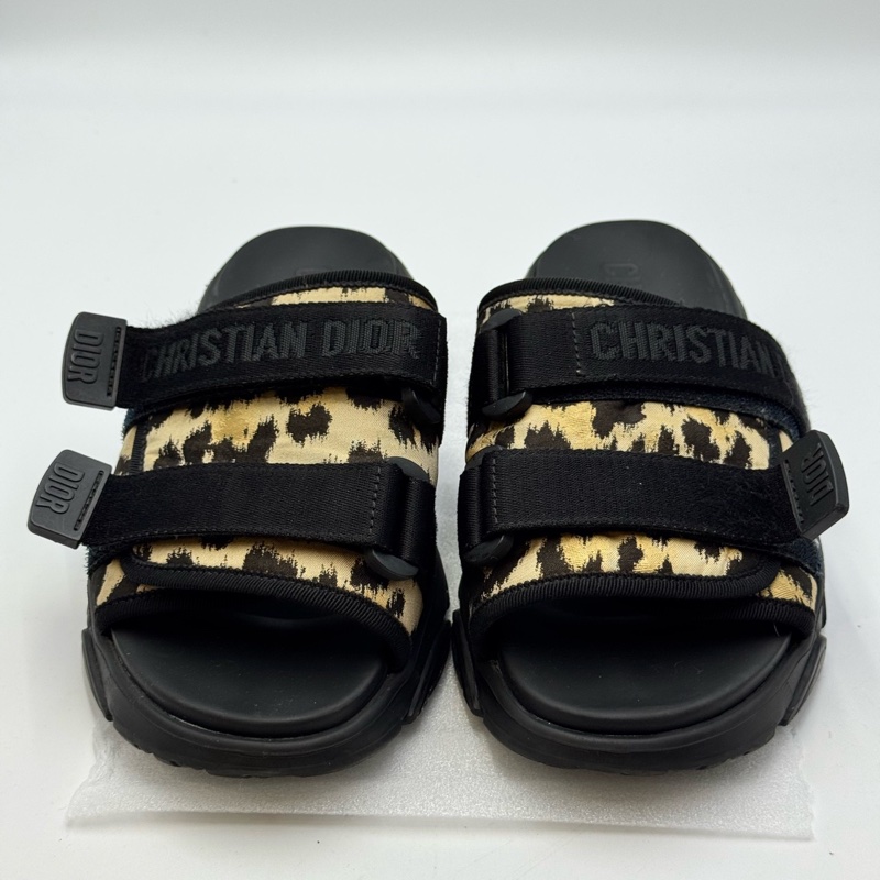 迪奧/Dior 豹紋涼拖 37碼 無附件-1