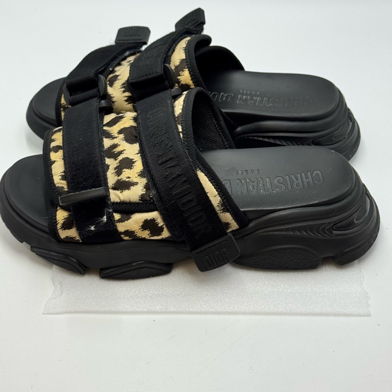 迪奧/Dior 豹紋涼拖 37碼 無附件-2