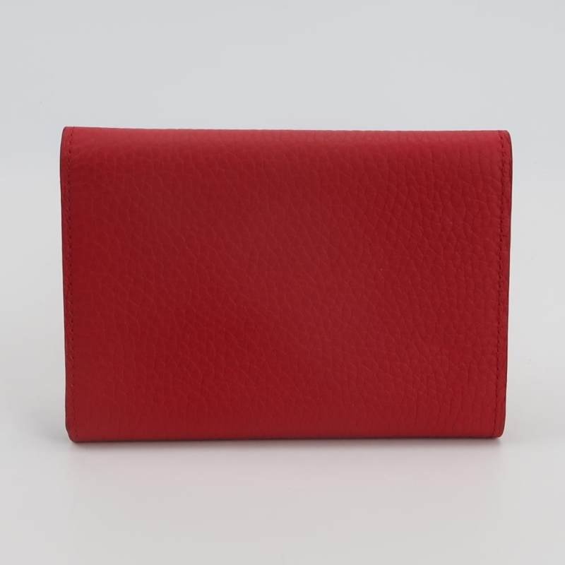 Louis Vuitton(LV)Capucines迷你牛皮純色金屬搭扣錢包-3