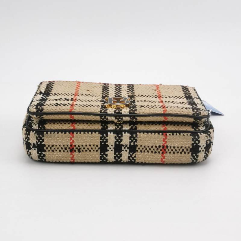 Burberry Lola蘿納包迷你拼色格紋編織絎縫斜挎包單肩包-5
