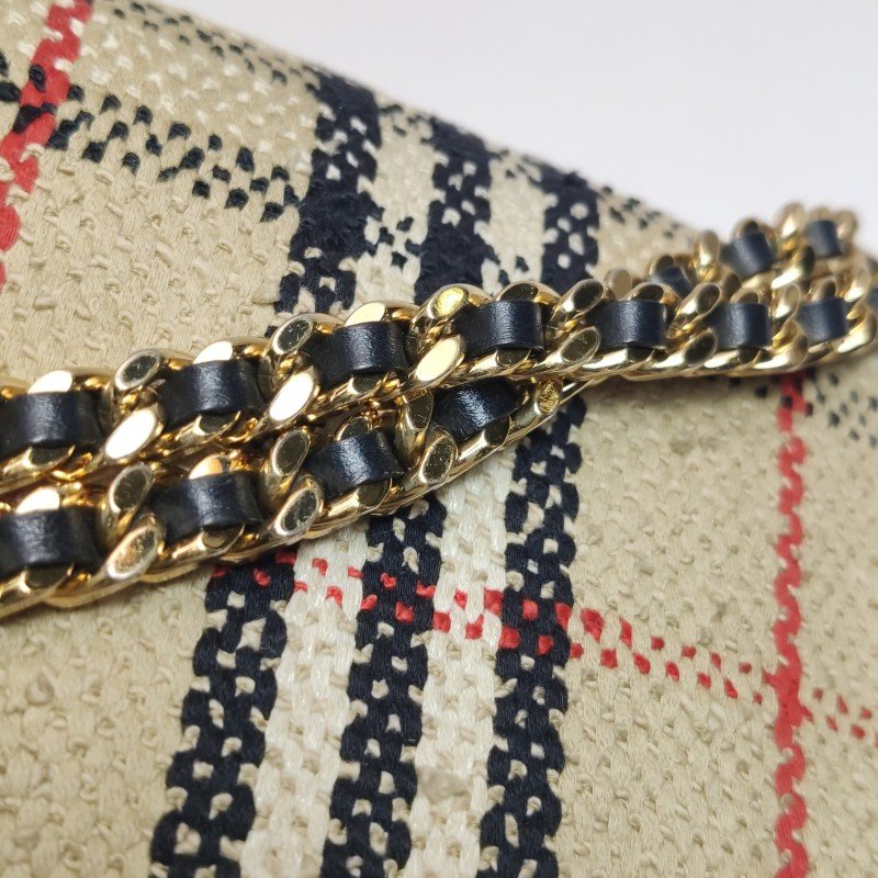 Burberry Lola蘿納包迷你拼色格紋編織絎縫斜挎包單肩包-12