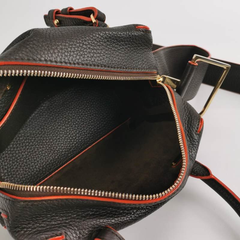 Delvaux Coolbox迷你牛皮拼色D形飾扣斜挎包單肩包-6