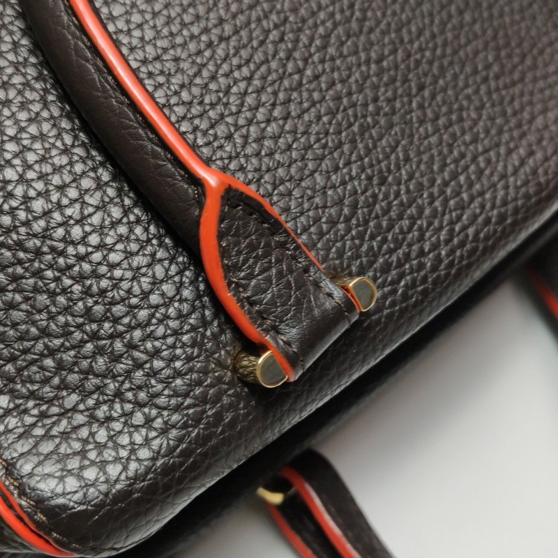 Delvaux Coolbox迷你牛皮拼色D形飾扣斜挎包單肩包-11