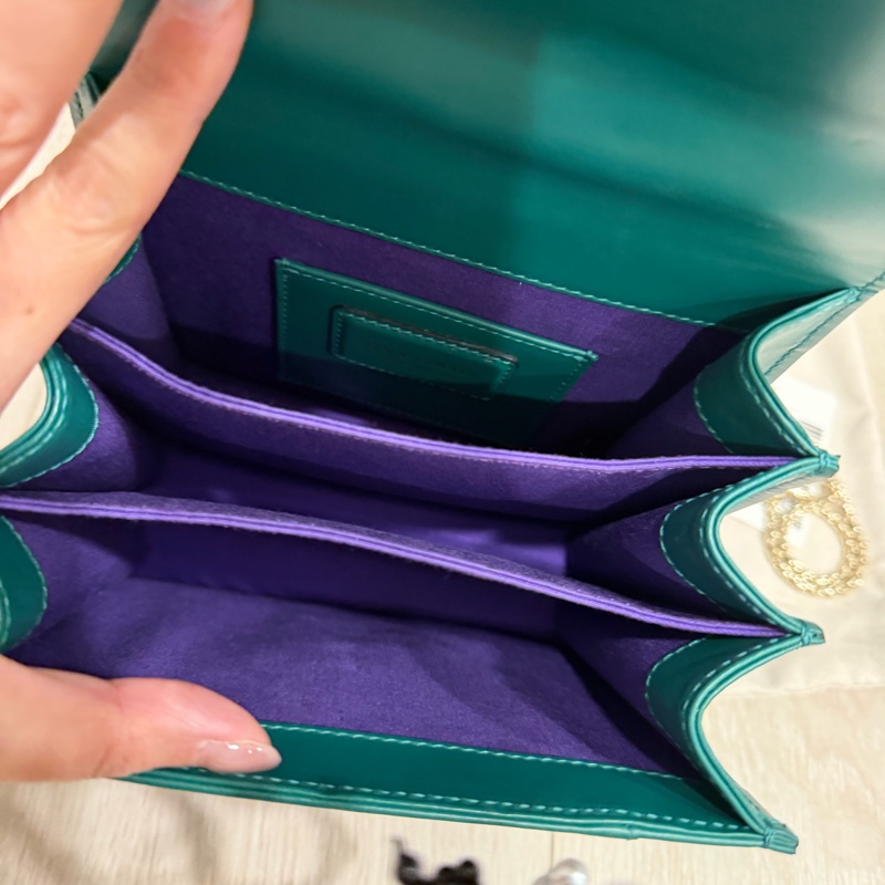 Bvlgari 祖母綠蛇頭包 內裡紫手提斜背包-4