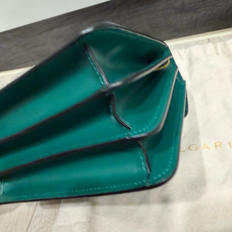 Bvlgari 祖母綠蛇頭包 內裡紫手提斜背包-8