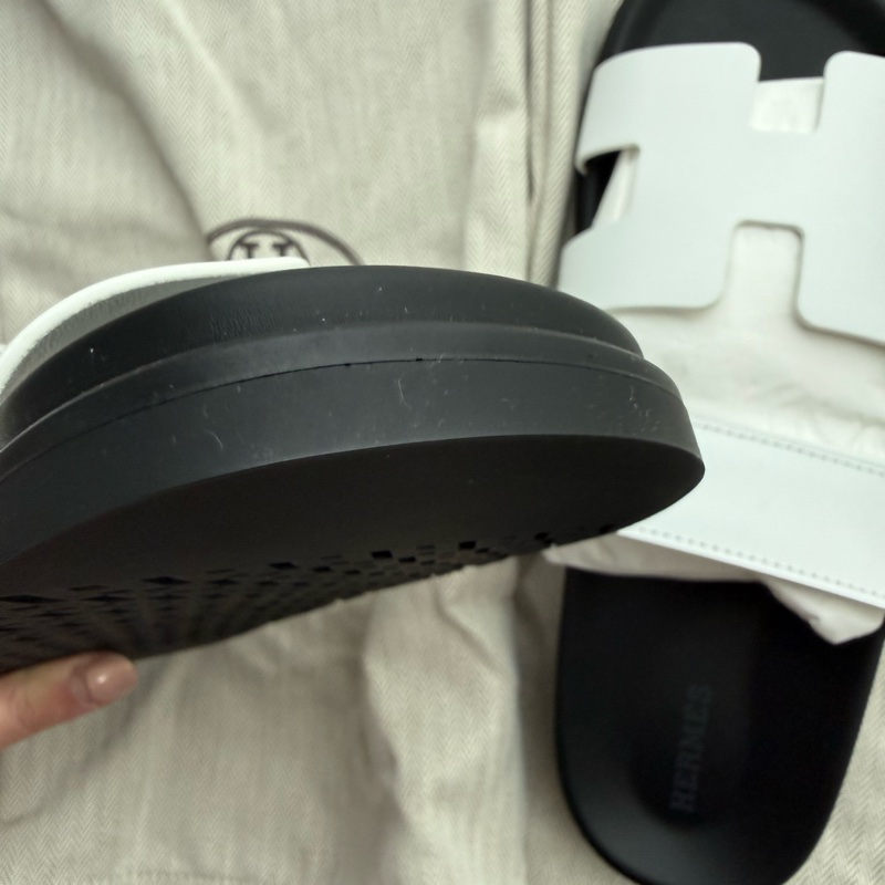 💖Hermes 二舅鞋 拖鞋 白色 39號💖 全新-4