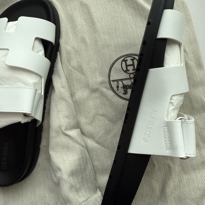 💖Hermes 二舅鞋 拖鞋 白色 39號💖 全新-6