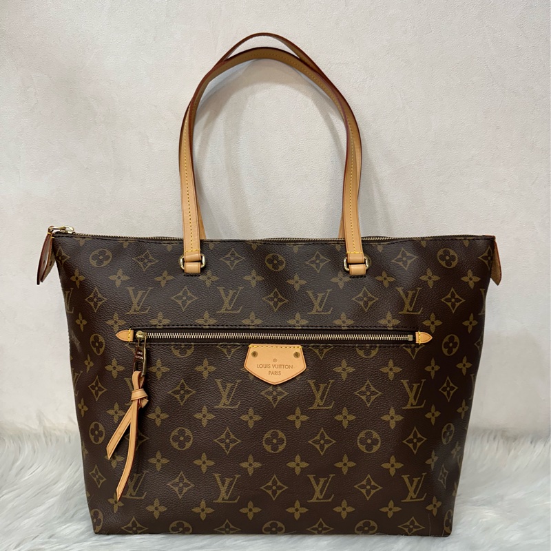 LV M42268 原花金釦前口袋拉鏈托特包-0