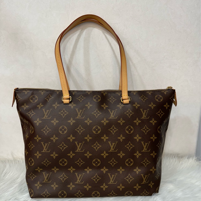 LV M42268 原花金釦前口袋拉鏈托特包-3