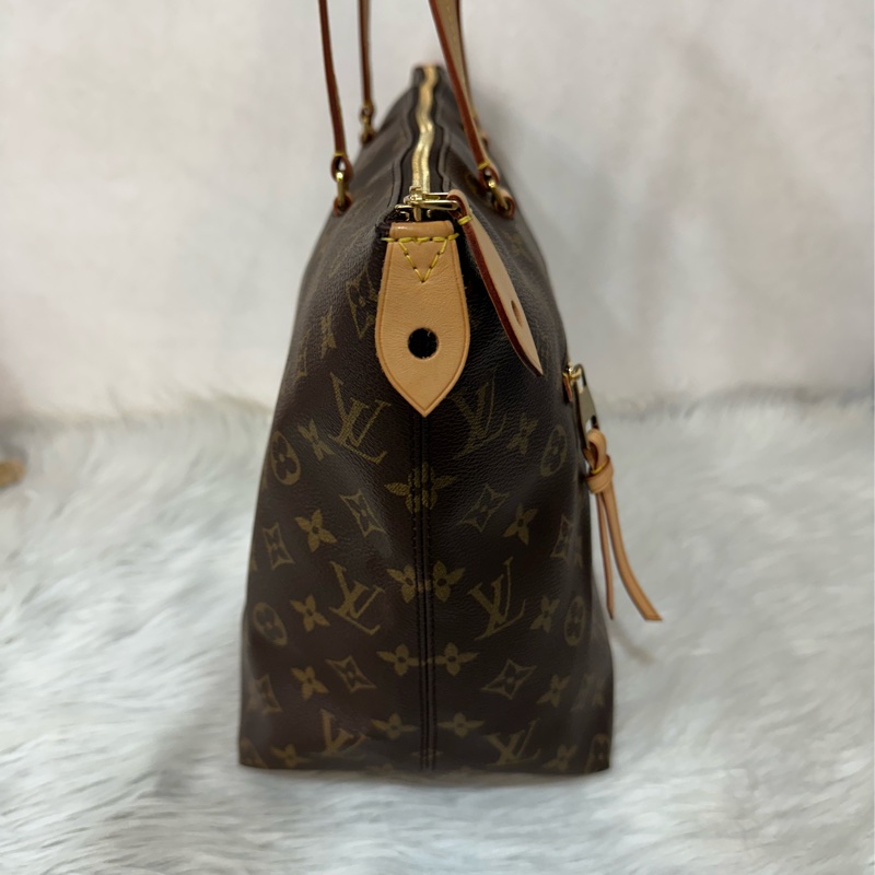 LV M42268 原花金釦前口袋拉鏈托特包-4