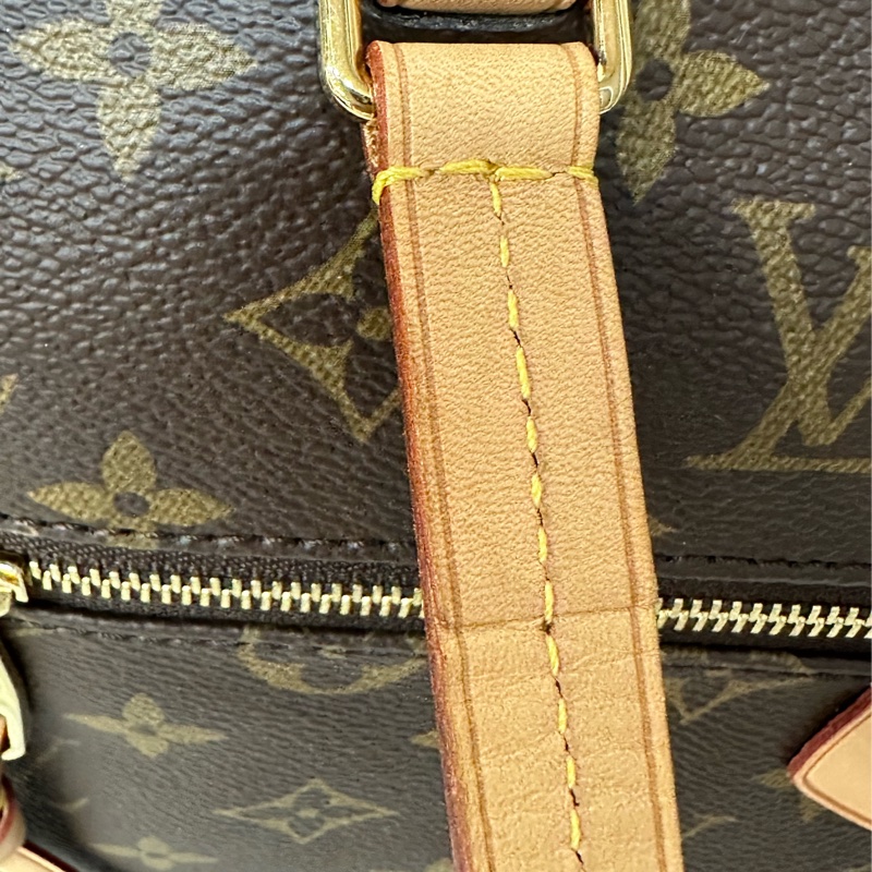 LV M42268 原花金釦前口袋拉鏈托特包-28