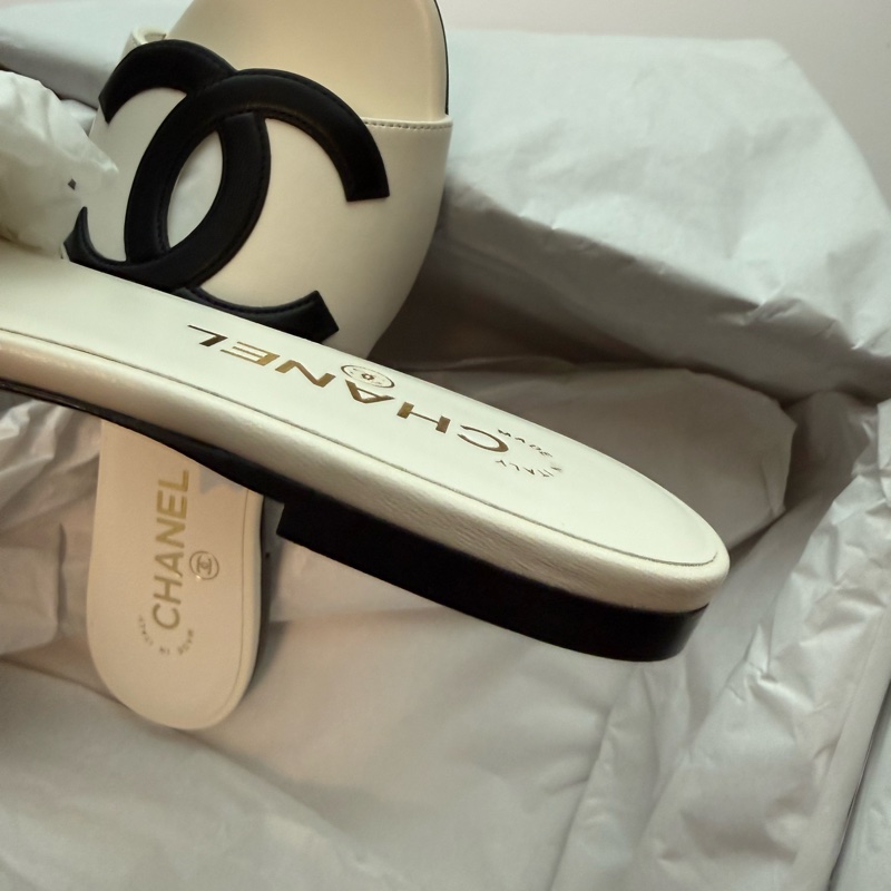 💖Chanel 26S 白色 CC 拖鞋 涼鞋💖 37號 全新全配-5
