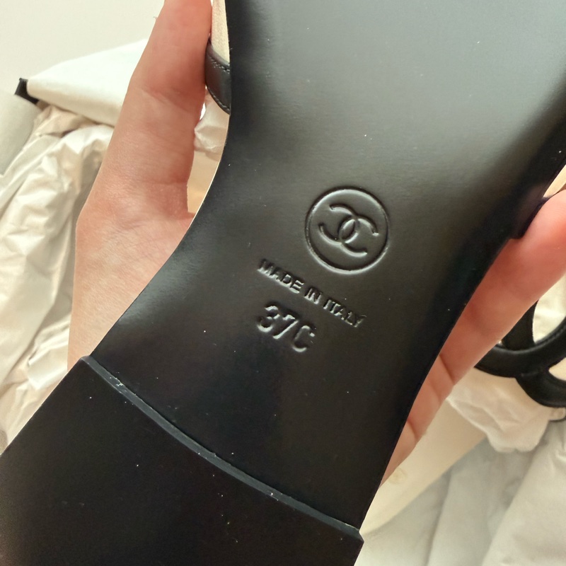 💖Chanel 26S 白色 CC 拖鞋 涼鞋💖 37號 全新全配-8