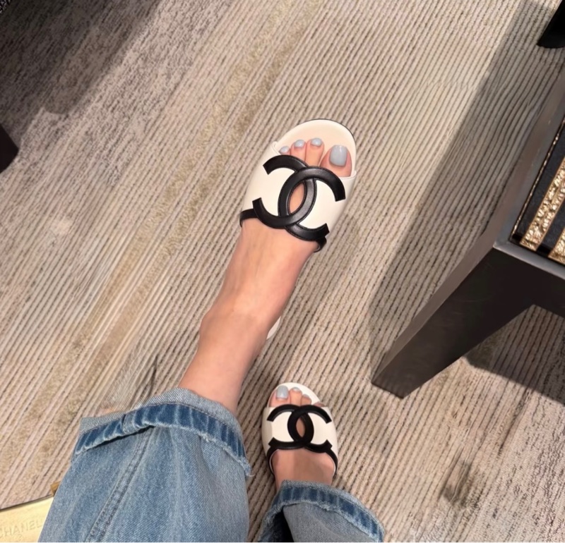 💖Chanel 26S 白色 CC 拖鞋 涼鞋💖 37號 全新全配-9