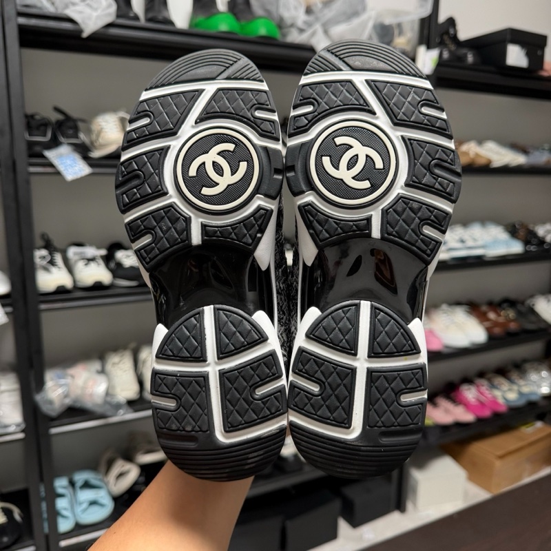 CHANEL香奈兒 經典黑白粗花呢 運動鞋 37.5碼-2