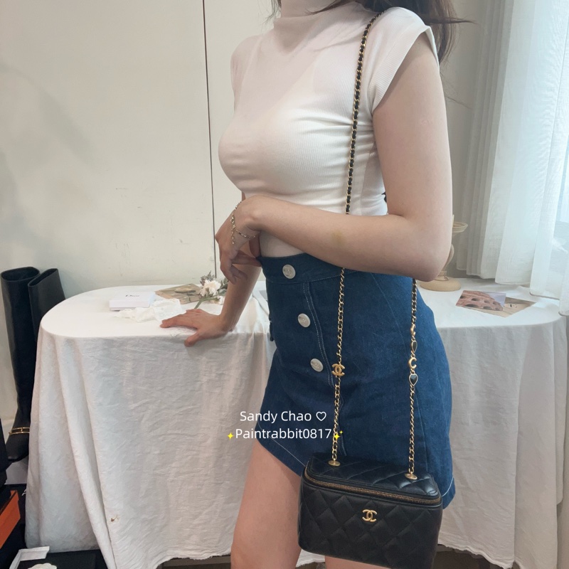 ෆ Chanel 22k愛心鏈條盒子包-3