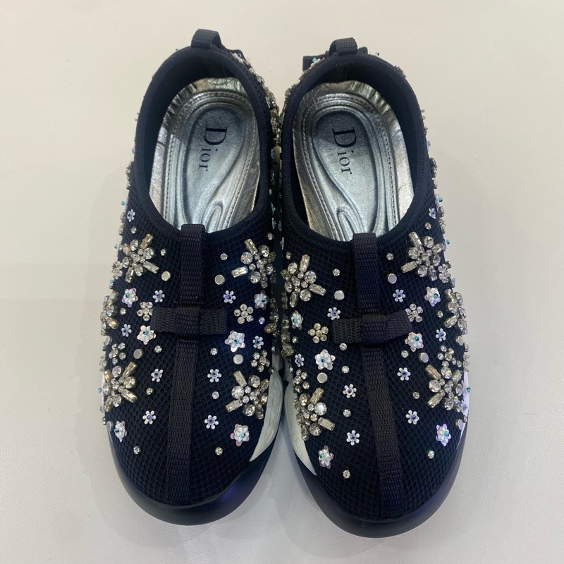 Dior迪奧水鑽花朵串珠亮片花園運動鞋 尺碼35.5碼 無附件-1