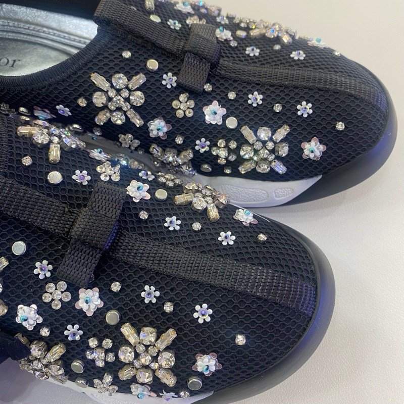 Dior迪奧水鑽花朵串珠亮片花園運動鞋 尺碼35.5碼 無附件-8