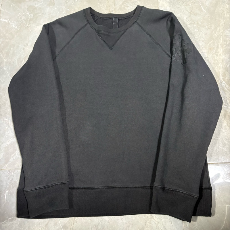 Chrome Hearts 水洗黑手臂三十字貼皮衛衣-0