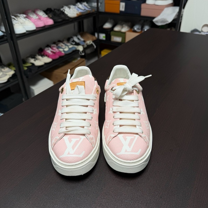 LV路易威登 Time out白粉滿印松糕鞋 38碼-1