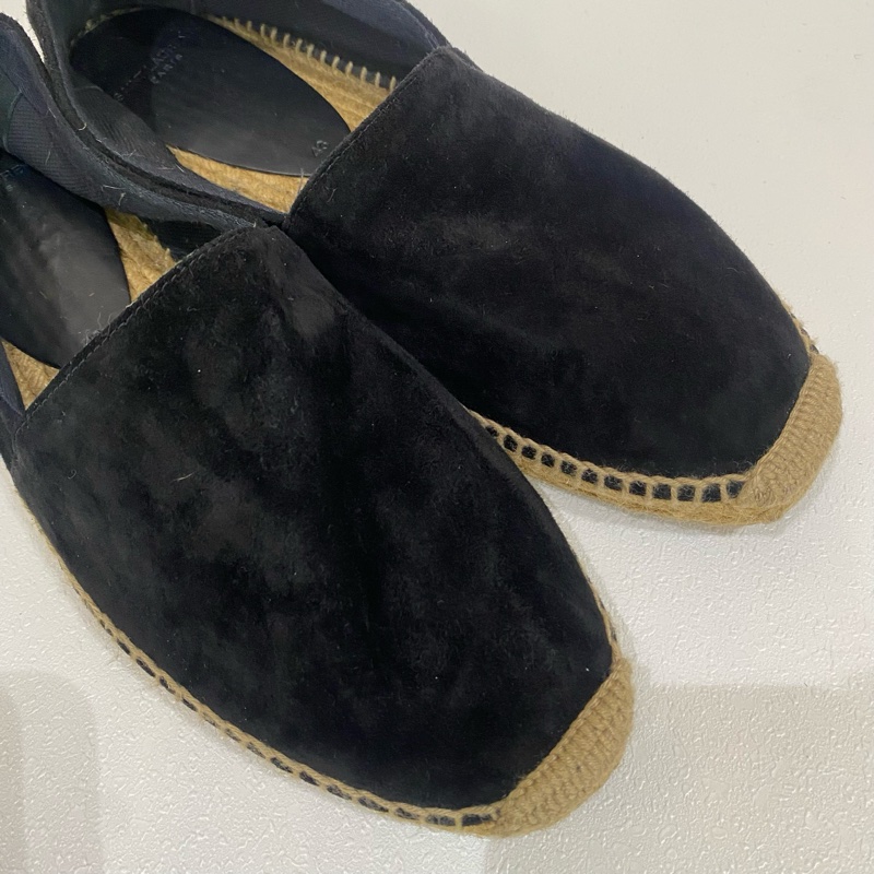 YSL聖羅蘭黑色絨面平底鞋，成色99新，尺碼43碼，有塵袋-5