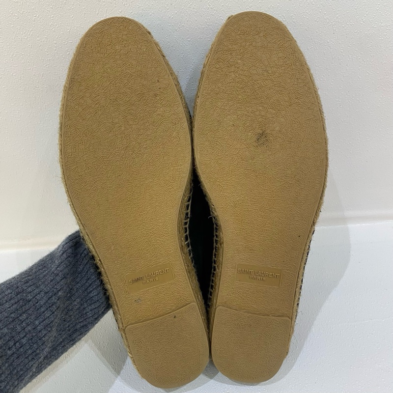 YSL聖羅蘭黑色絨面平底鞋，成色99新，尺碼43碼，有塵袋-8