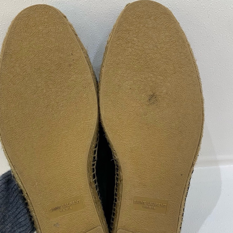 YSL聖羅蘭黑色絨面平底鞋，成色99新，尺碼43碼，有塵袋-9