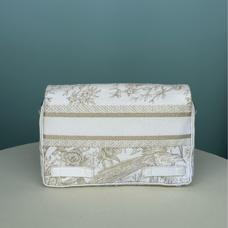 Dior迪奧刺繡郵差包斜挎包,98新,底長23釐米-1