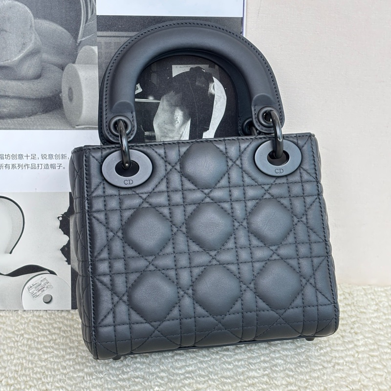 Dior 迪奥 戴妃三格磨砂黑 尺碼17x7x14。-0