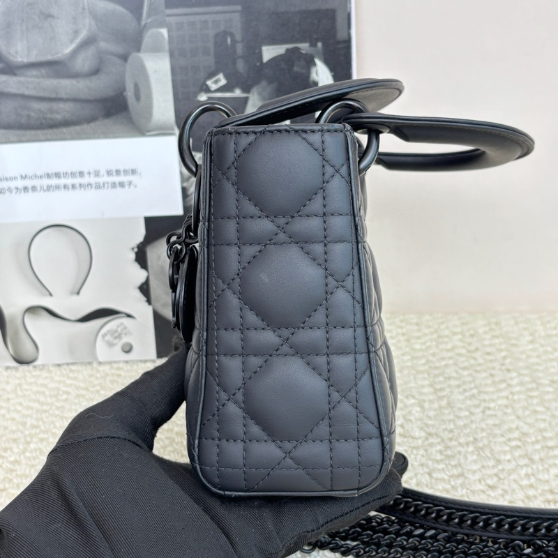 Dior 迪奥 戴妃三格磨砂黑 尺碼17x7x14。-1