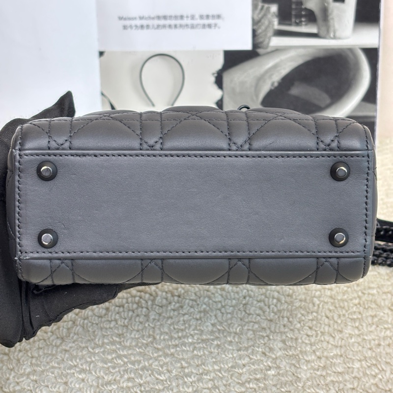 Dior 迪奥 戴妃三格磨砂黑 尺碼17x7x14。-3