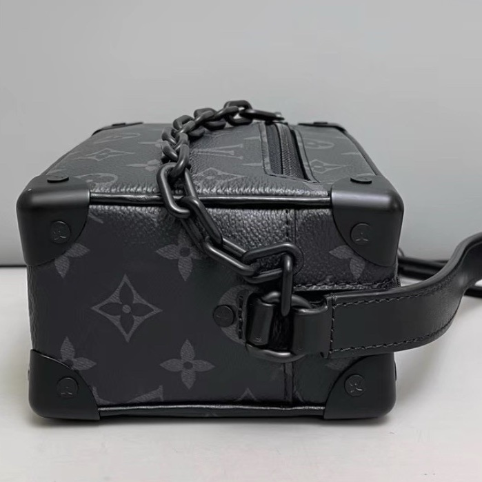 Louis Vuitton Mini Soft Trunk黑花盒子包 芯片款 尺寸18×13-12