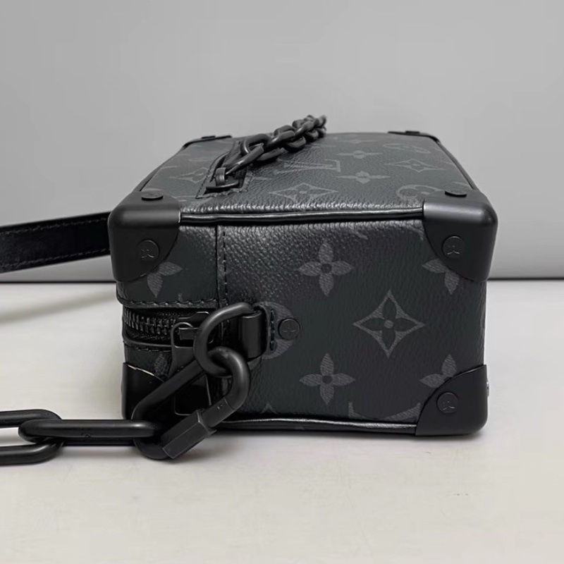 Louis Vuitton Mini Soft Trunk黑花盒子包 芯片款 尺寸18×13-13