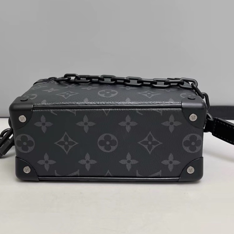 Louis Vuitton Mini Soft Trunk黑花盒子包 芯片款 尺寸18×13-14