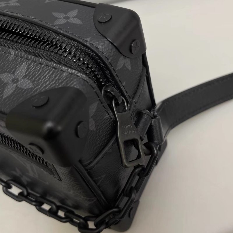 Louis Vuitton Mini Soft Trunk黑花盒子包 芯片款 尺寸18×13-18