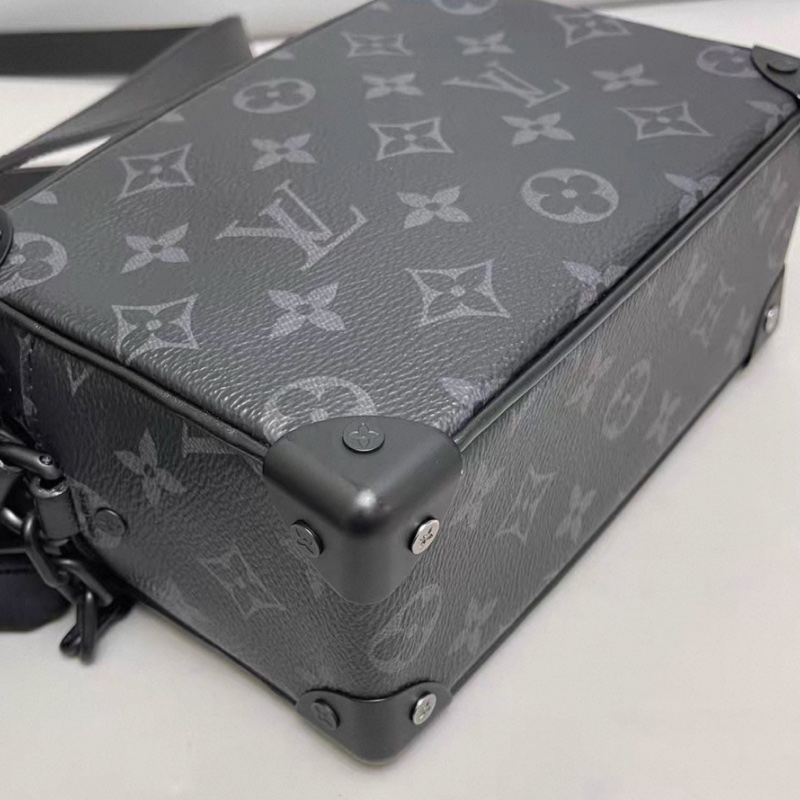 Louis Vuitton Mini Soft Trunk黑花盒子包 芯片款 尺寸18×13-20