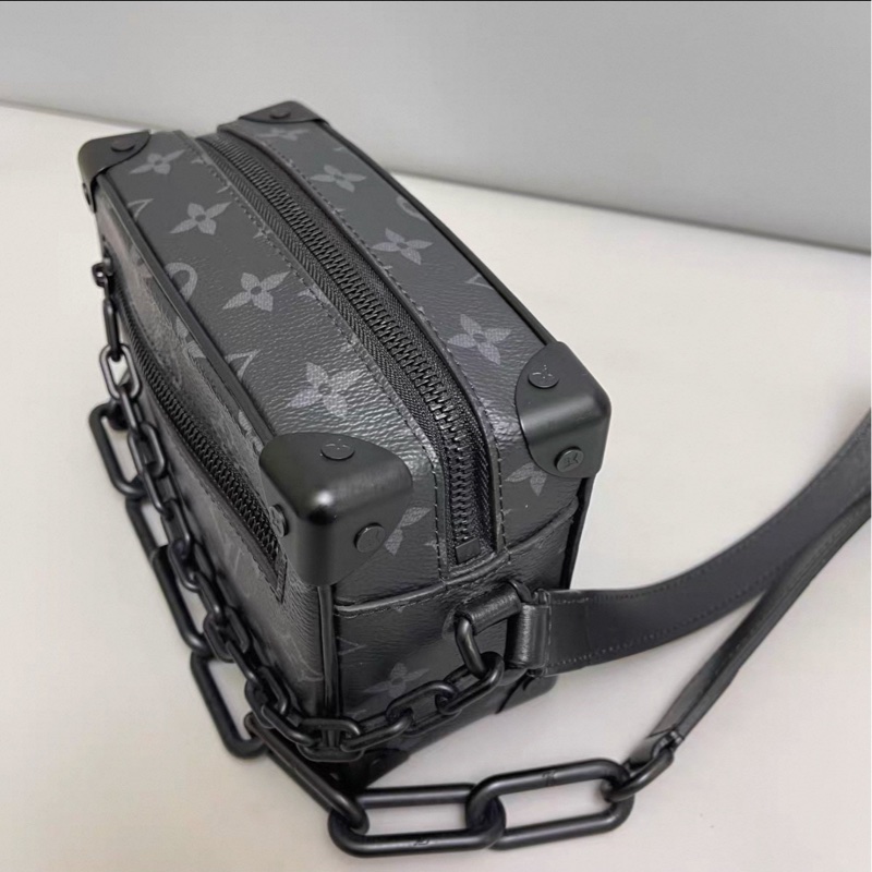 Louis Vuitton Mini Soft Trunk黑花盒子包 芯片款 尺寸18×13-23